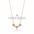 Collana Tre Cuori Diamanti Oro Rosa Granarelli - Corretta