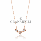 Collana Tre Cuori Diamanti Oro Rosa Granarelli - Corretta