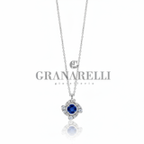Collana Zaffiro Blu Diamanti Oro Bianco Granarelli