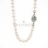Collana Perle e diamanti in Oro Bianco