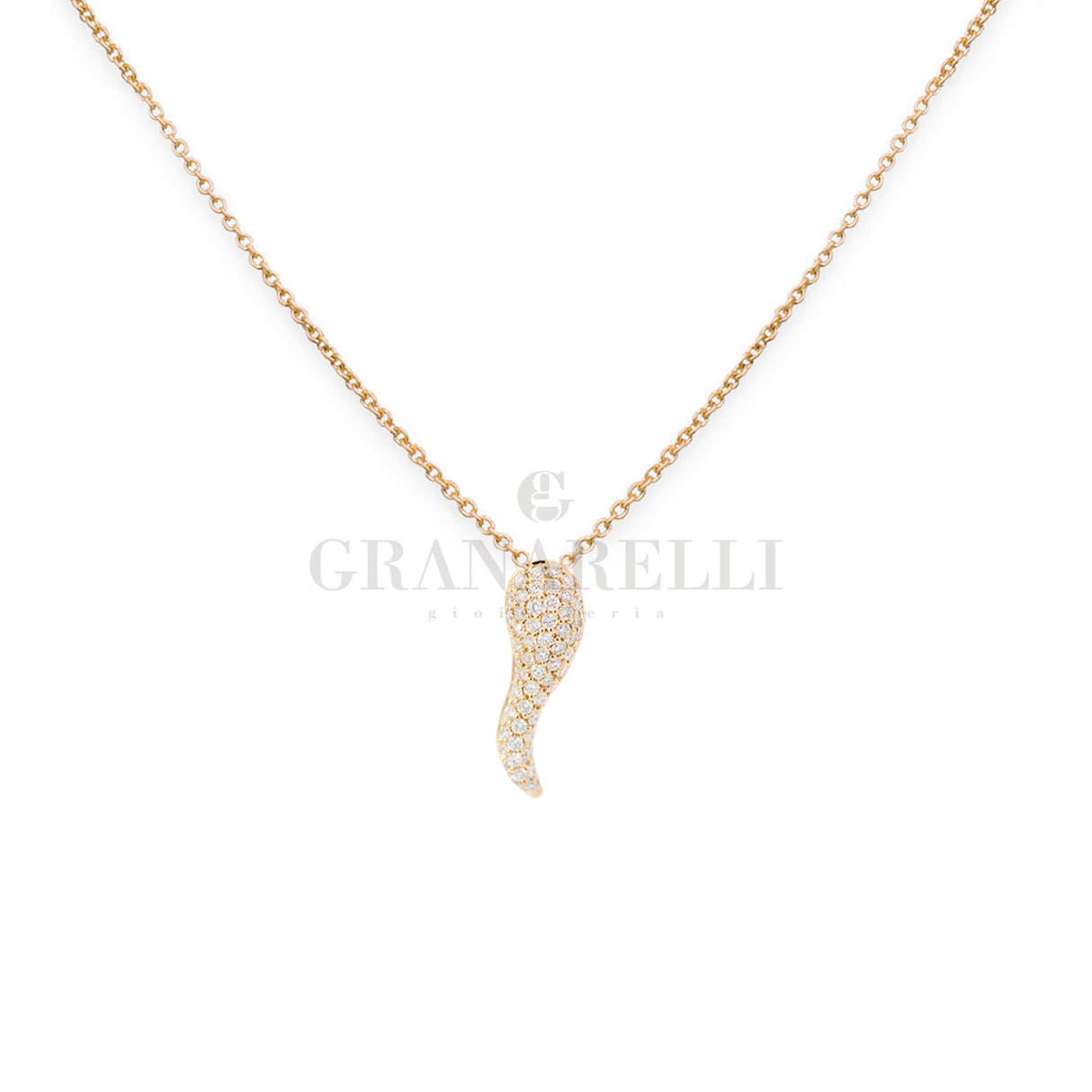 Girocollo corno pavè di Diamanti in oro rosa-Girocolli-CRIVELLI-Gioielleria Granarelli