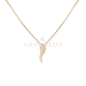 Girocollo corno pavè di Diamanti in oro rosa-Girocolli-CRIVELLI-Gioielleria Granarelli