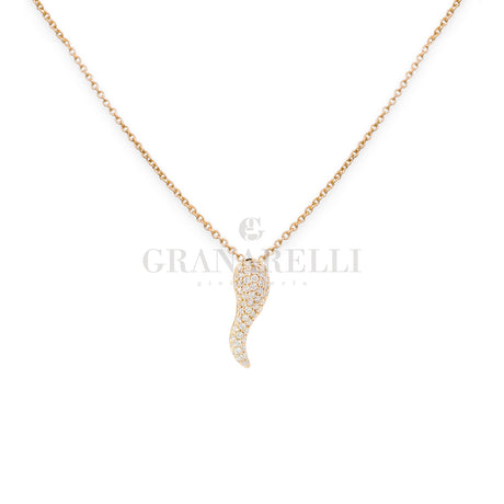 Girocollo corno pavè di Diamanti in oro rosa-Girocolli-CRIVELLI-Gioielleria Granarelli