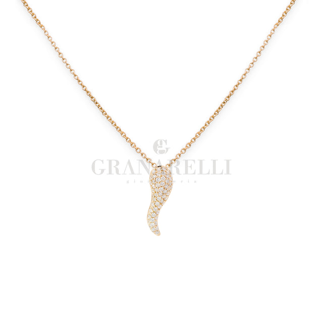 Girocollo corno pavè di Diamanti in oro rosa-Girocolli-CRIVELLI-Gioielleria Granarelli