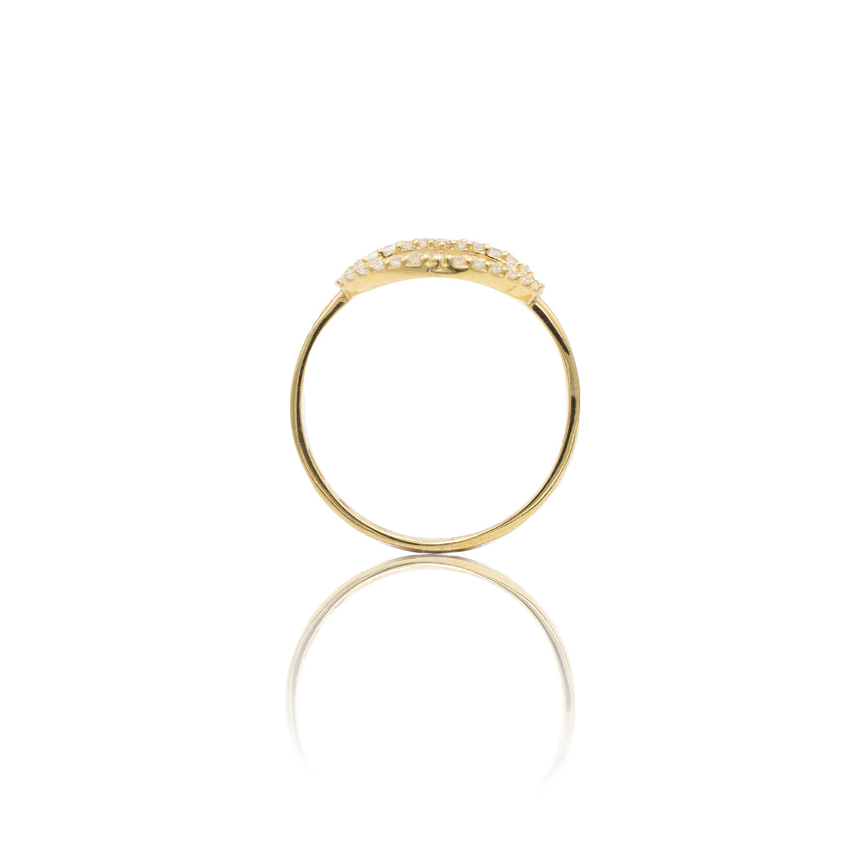 Anello Cuore Silhouette di zirconi In Oro Giallo-Anelli-GRANARELLI-Gioielleria Granarelli