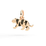 DoDo Tiger Charm in Rose Gold and Black Diamonds
