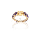 Anello Ametista e Zaffiro Yellow in Oro Rosa