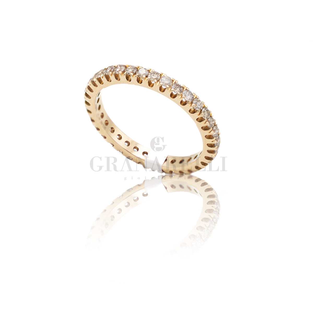 Anello Girodito Diamanti Brown 0,97kt in Oro Rosa