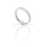 Anello Fedina Girodito con Diamanti in Oro Bianco