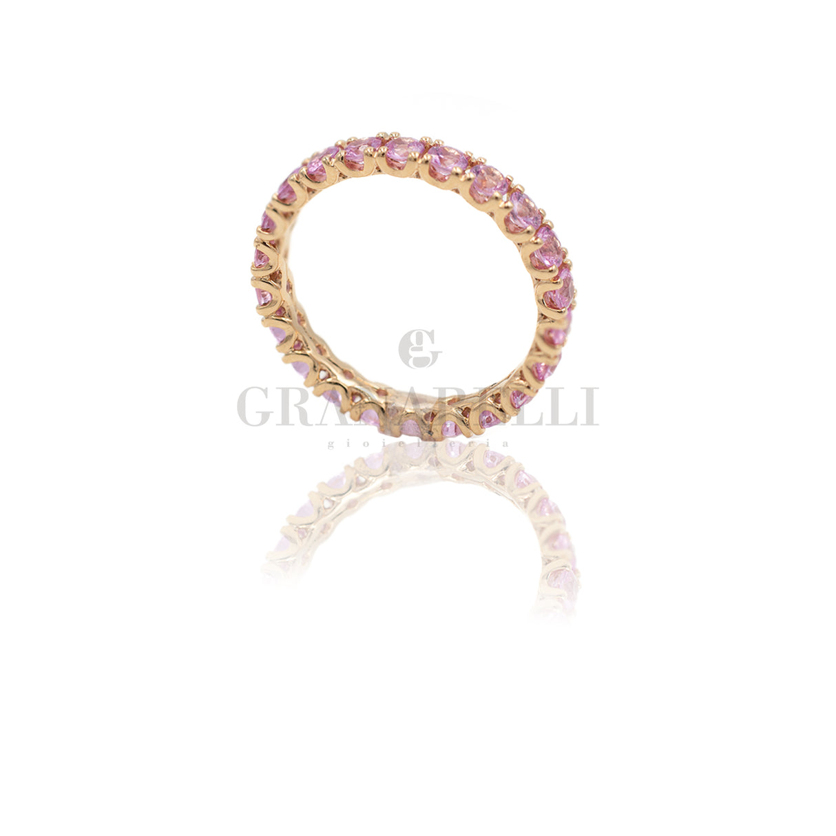 Fedina Girodito oro Rosa con Zaffiri rosa