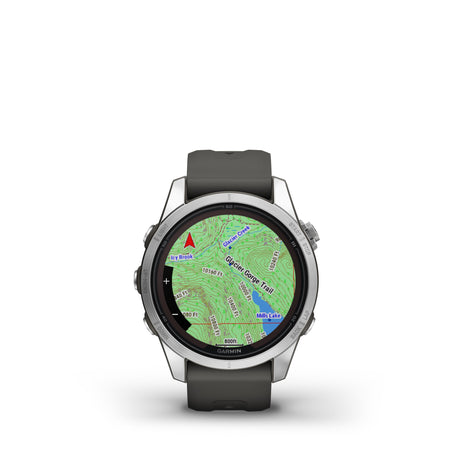 fēnix® 7S Pro – Solar Edition Silver con cinturino Graphite-Orologi-GARMIN-Gioielleria Granarelli
