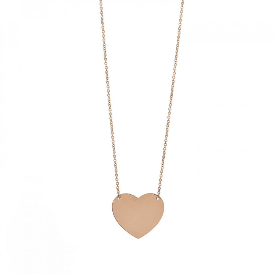 Collana Cuore lastra in Oro Rosa