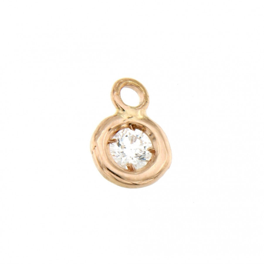 Ciondolo in oro rosa con diamante