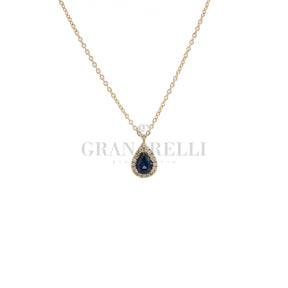 Girocollo Zaffiro E diamanti In Oro Giallo-Girocolli-GioGio-Gioielleria Granarelli