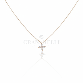 Girocollo mini fiore in oro rosa con watermark GRANARELLI discreto
