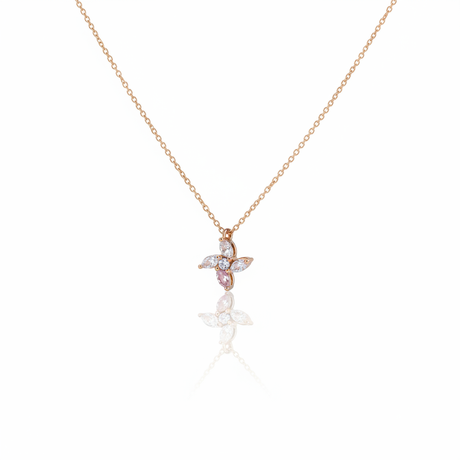 Girocollo mini fiore in oro rosa - Fotografia professionale