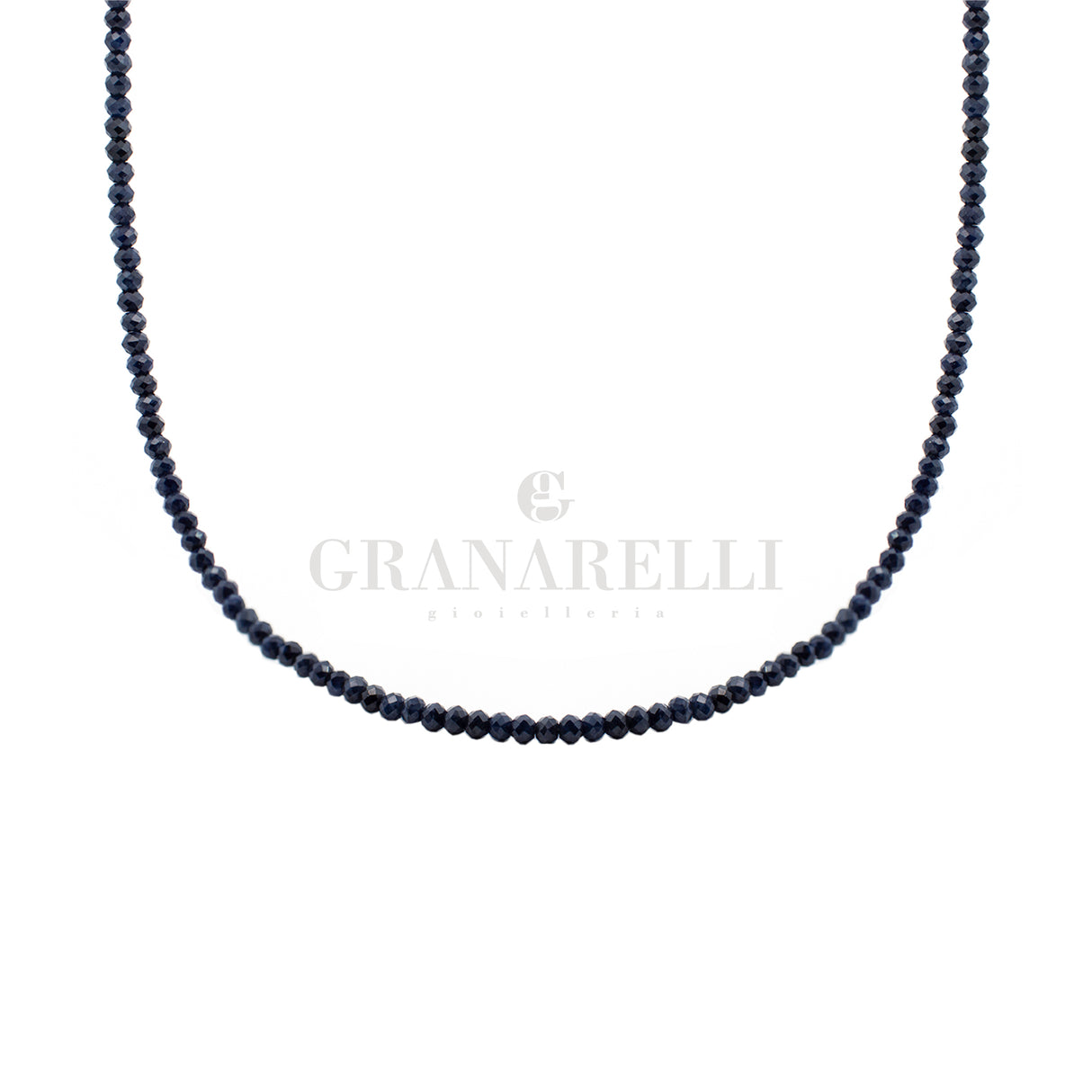 Collana zaffiri blu notte in oro bianco
