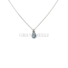 Girocollo acquamarina e diamanti in oro bianco-Girocolli-GRANARELLI-Gioielleria Granarelli