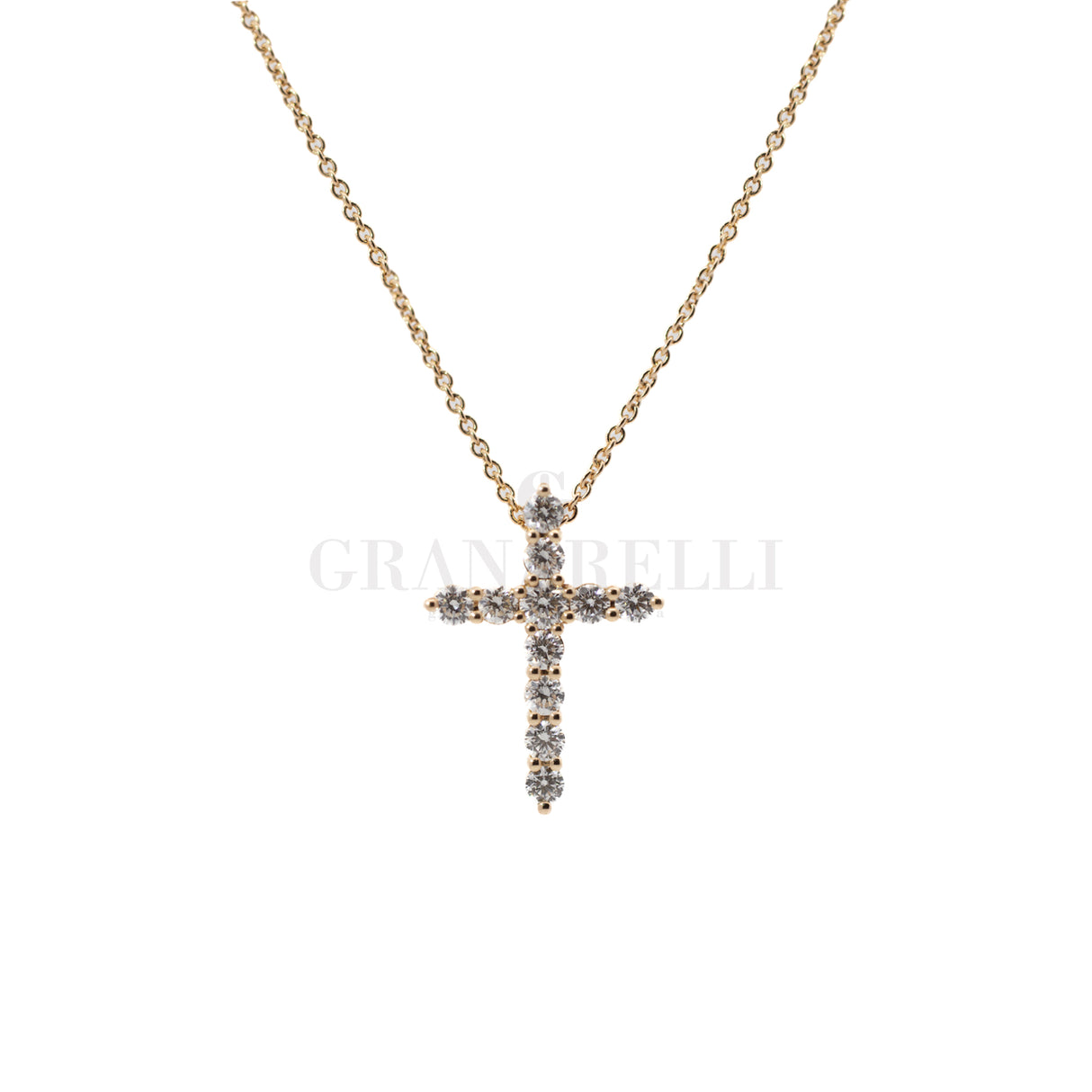 Girocollo Croce Diamanti in Oro Rosa