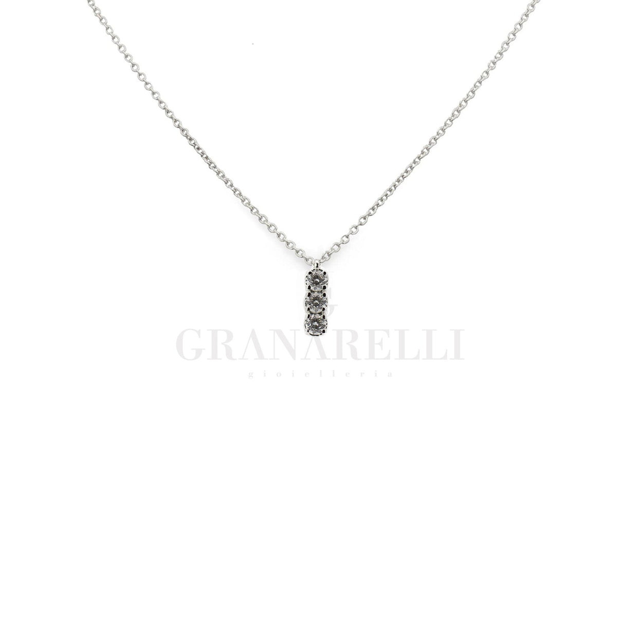 Girocollo pendente trilogy in oro bianco-Girocolli-RECARLO-Gioielleria Granarelli