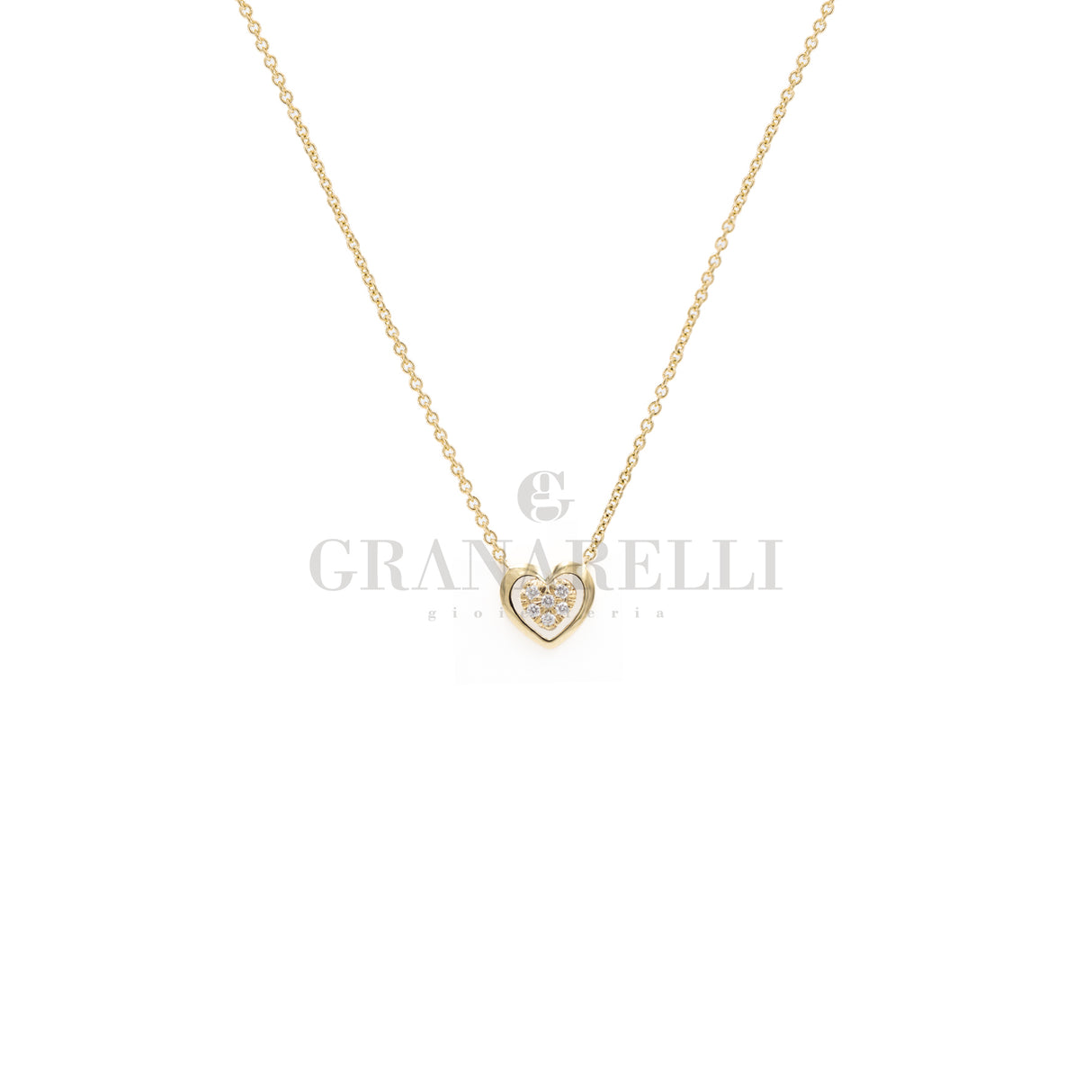 Girocollo Doppia Cuore in oro giallo