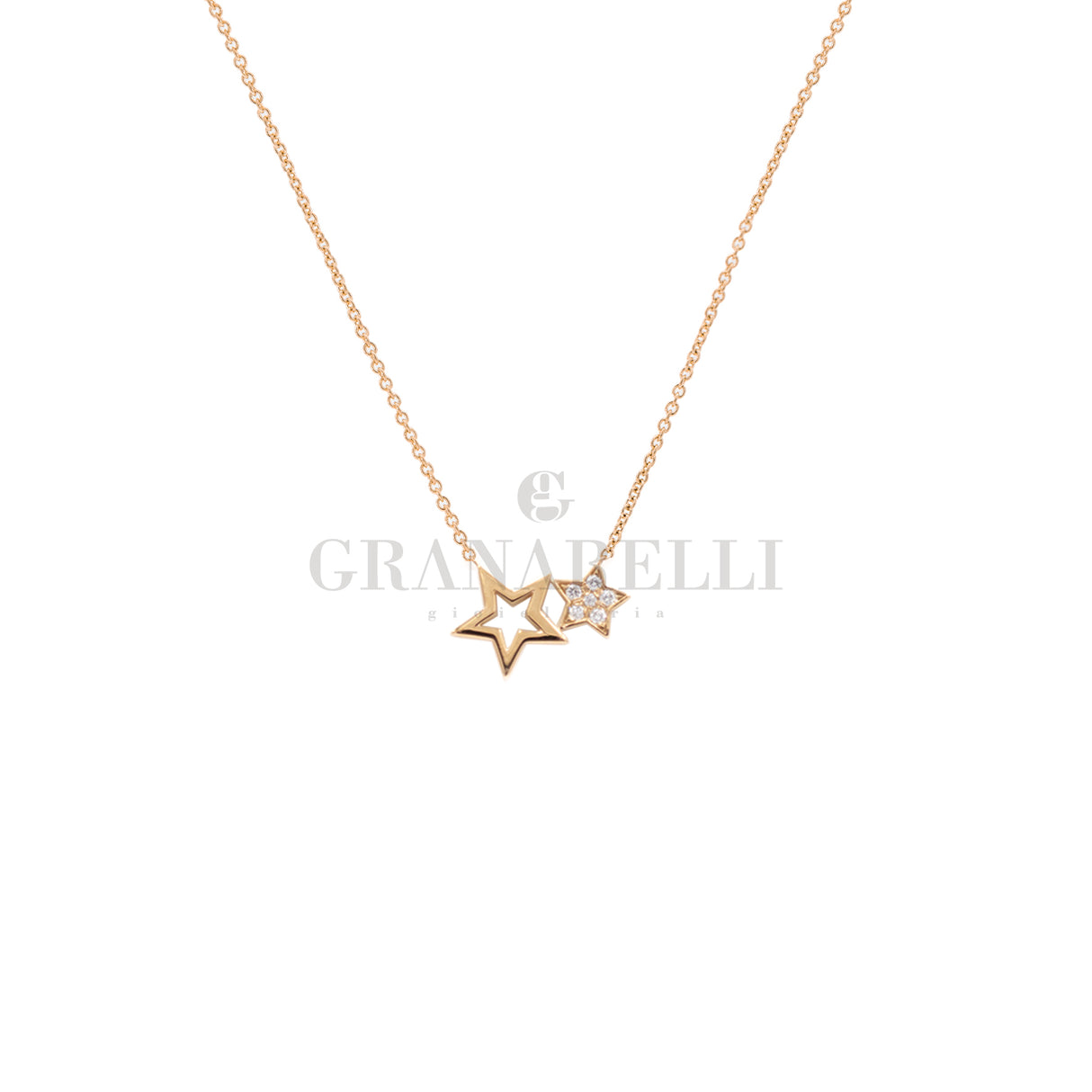 Girocollo Doppia Stella in oro Rosa