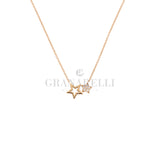 Girocollo Doppia Stella in oro Rosa
