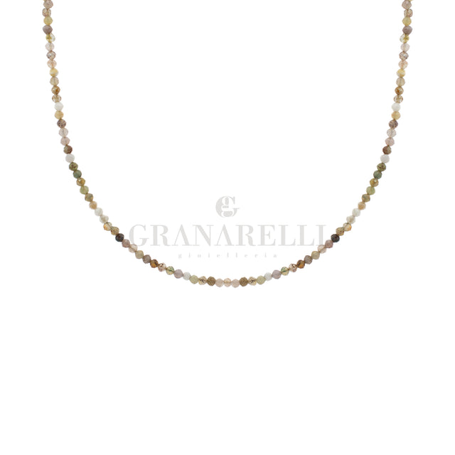 Collana pietre agata muschiata in oro giallo-Girocolli-GioGio-Gioielleria Granarelli