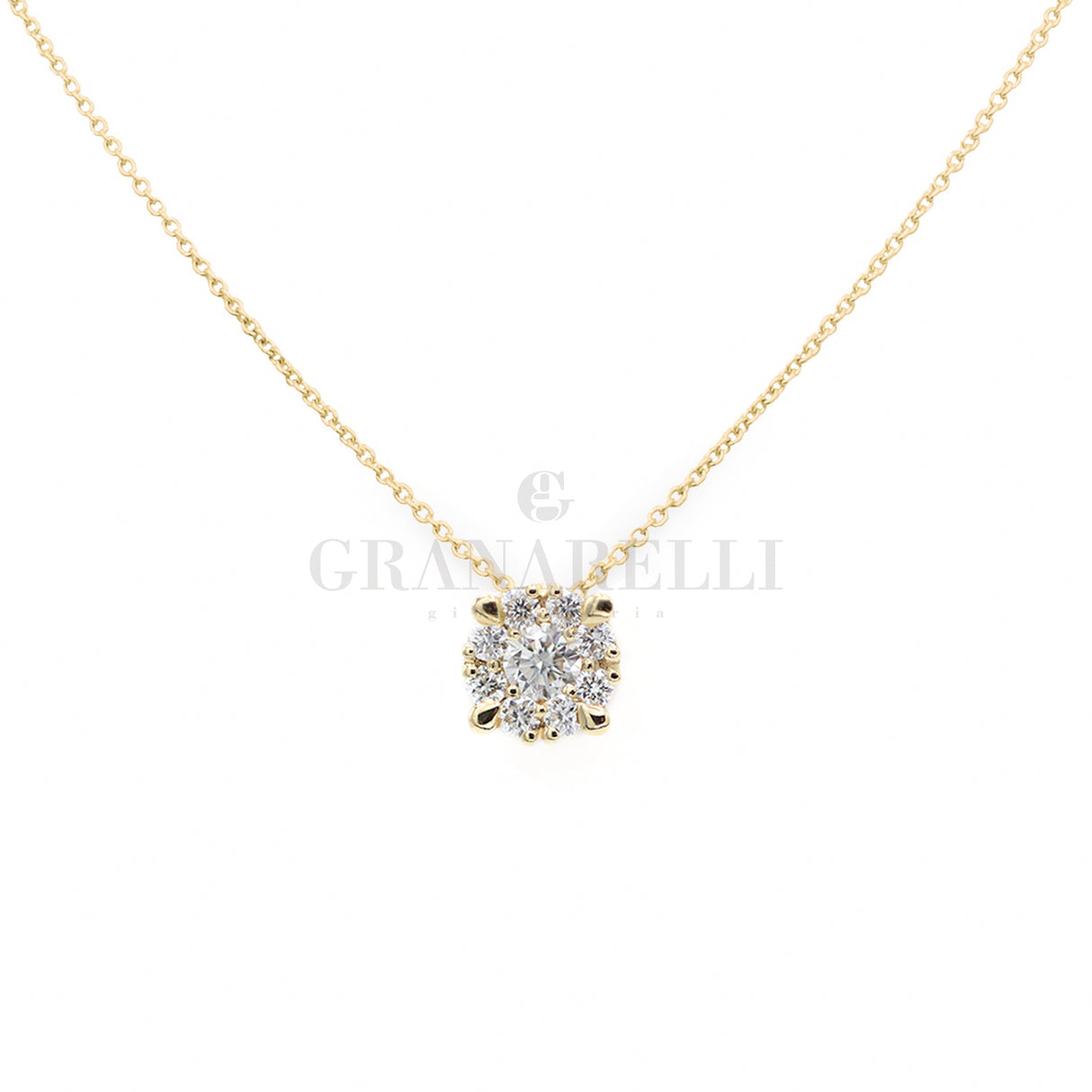 Diamond flower crew 0.49kt in white gold