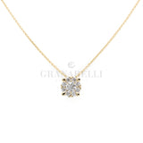Diamond flower crew 0.49kt in white gold