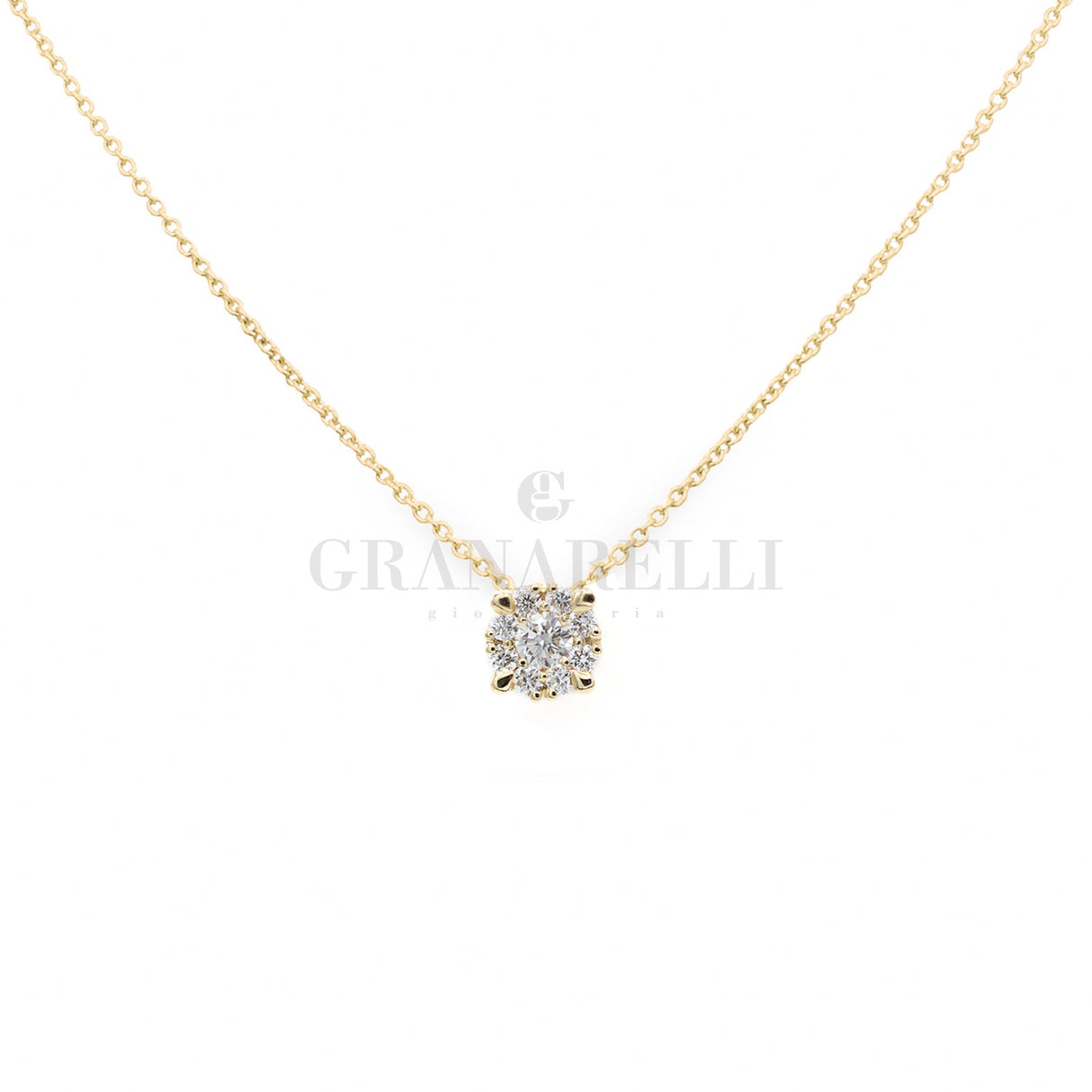 Diamond flower crew 0.49kt in white gold