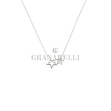 Girocollo Doppia Stella in oro Bianco