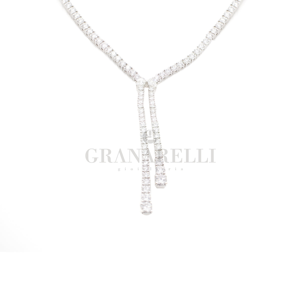 Collana Sciarpina con Diamanti Oro Bianco