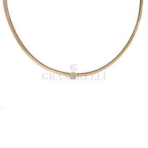 Girocollo tubogas Con Pavè di diamanti in oro giallo-Girocolli-CRIVELLI-Gioielleria Granarelli