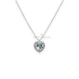 Girocollo Acquamarina cuore 0.70kt con DiamantI in Oro Bianco-Girocolli-GRANARELLI-Gioielleria Granarelli