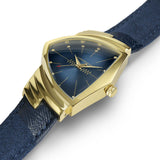 Ventura Quarzo Acciaio Dorato Pelle-Orologi-HAMILTON-Gioielleria Granarelli