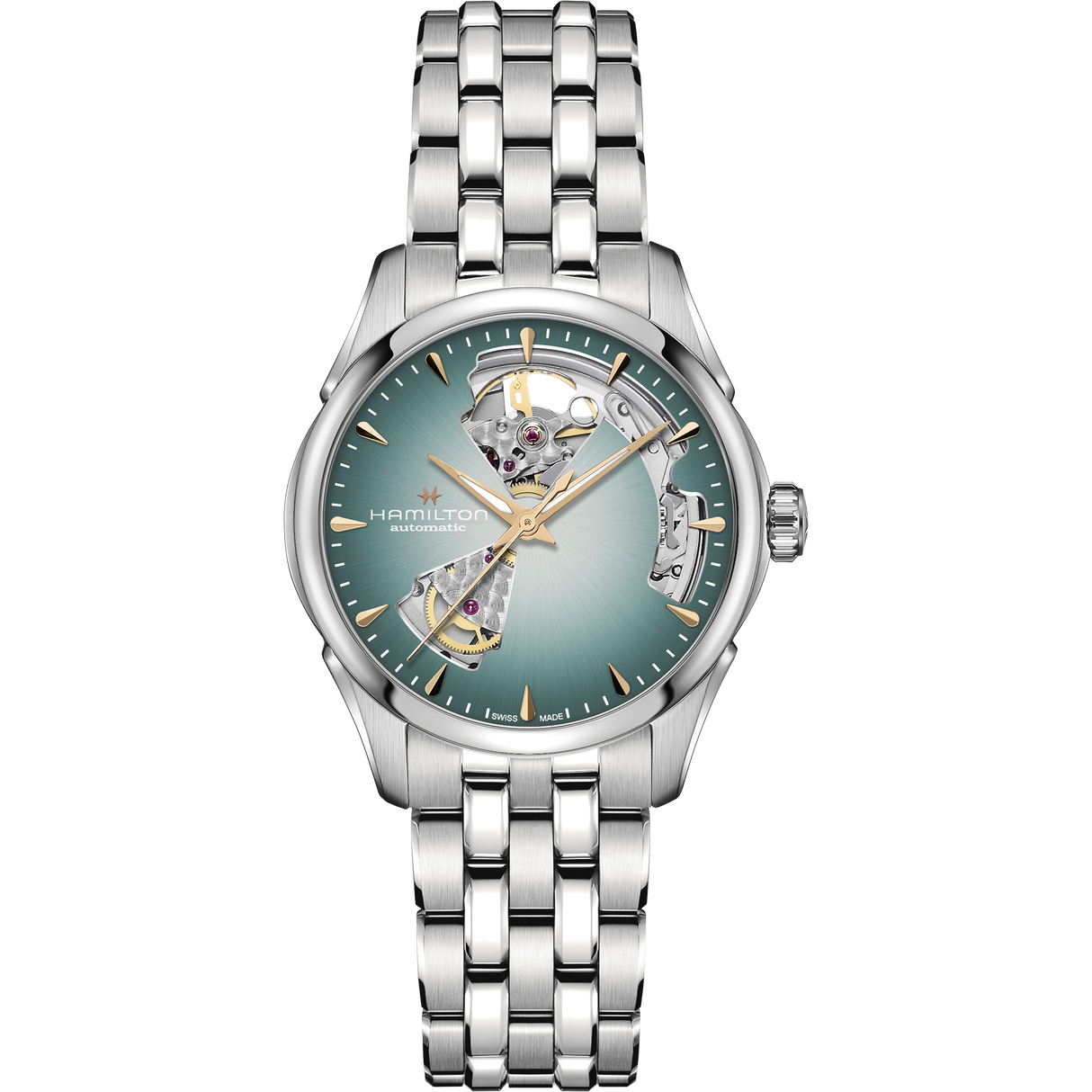 Jazzmaster Open Heart Automatico Acciaio Verde Acqua 36mm