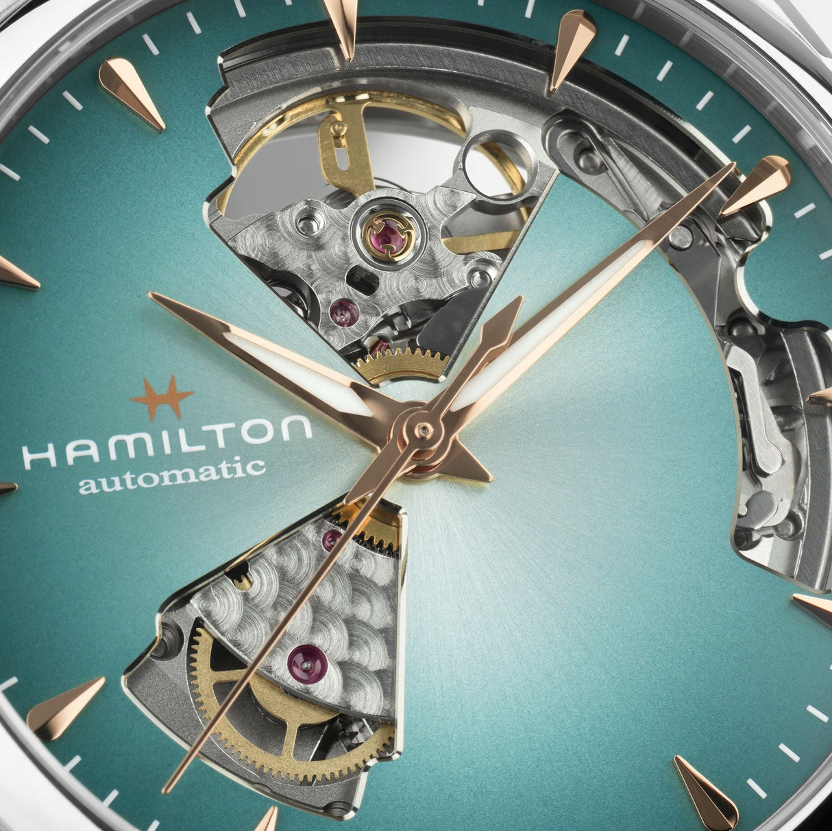 Jazzmaster Open Heart Automatico Acciaio Verde Acqua 36mm