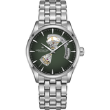 Jazzmaster Open Heart Verde Acciaio 42mm-Orologi-HAMILTON-Gioielleria Granarelli