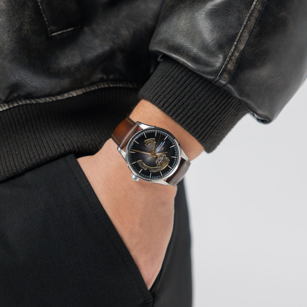 Jazzmaster Open Heart Automatico Brown 42mm