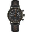 American Classic Intra-Matic Nero/Arancio Pelle-Orologi-HAMILTON-Gioielleria Granarelli