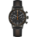 American Classic Intra-Matic Nero/Arancio Pelle-Orologi-HAMILTON-Gioielleria Granarelli