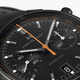 American Classic Intra-Matic Nero/Arancio Pelle-Orologi-HAMILTON-Gioielleria Granarelli