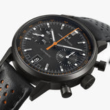 American Classic Intra-Matic Nero/Arancio Pelle-Orologi-HAMILTON-Gioielleria Granarelli