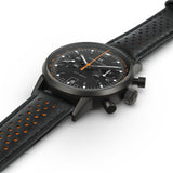 American Classic Intra-Matic Nero/Arancio Pelle-Orologi-HAMILTON-Gioielleria Granarelli