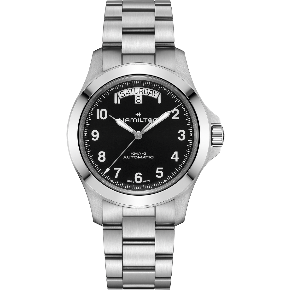 Khaki Field Kind Day-Date Nero Acciaio 40mm