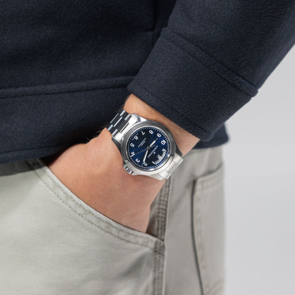 Khaki Field King Day-Date Blu Acciaio 40mm