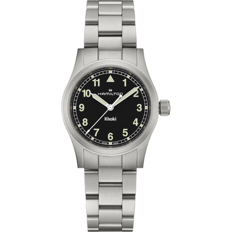 Khaki Field Quarzo Nero Acciaio 33mm-Orologi-HAMILTON-Gioielleria Granarelli