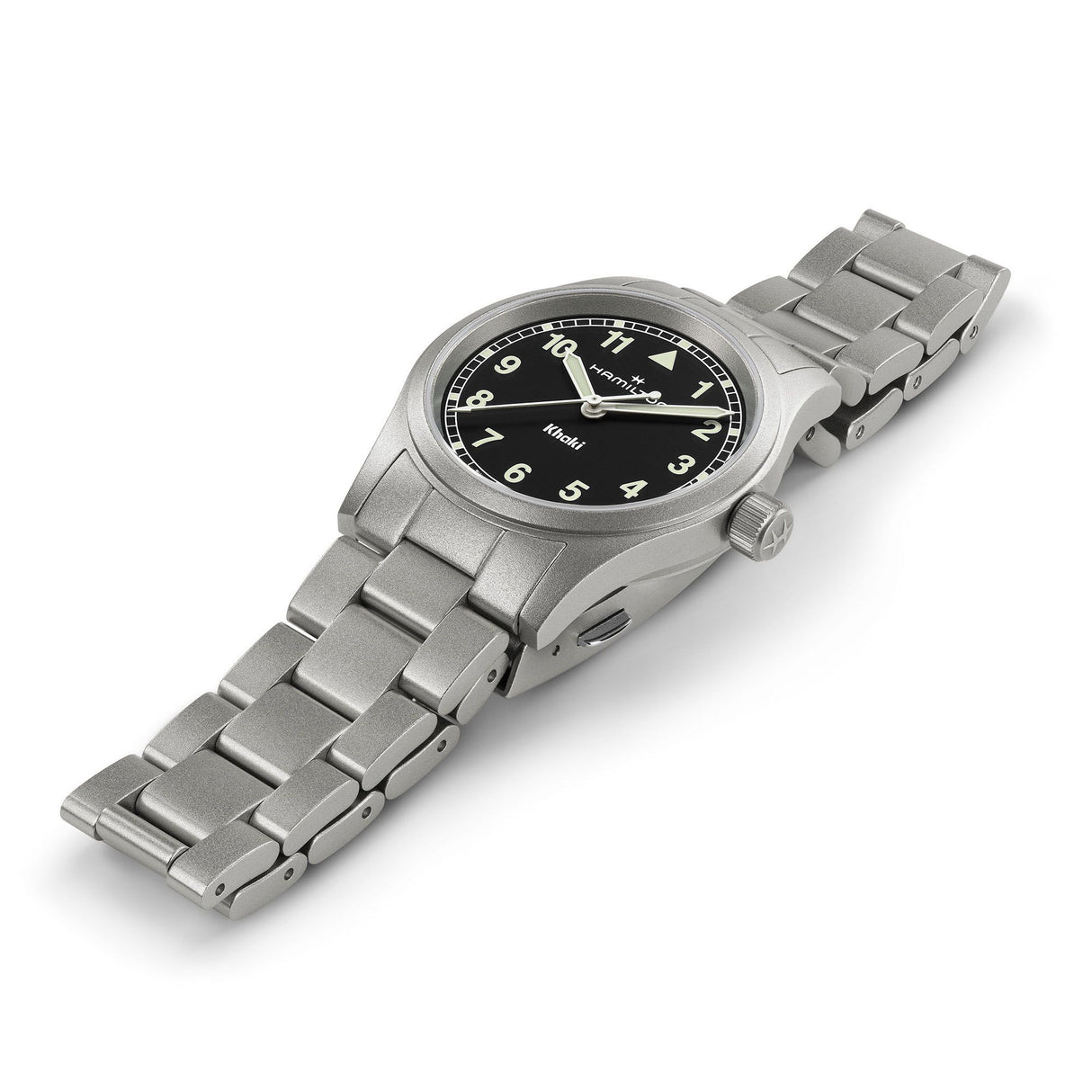 Khaki Field Quarzo Nero Acciaio 33mm-Orologi-HAMILTON-Gioielleria Granarelli