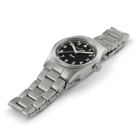 Khaki Field Quarzo Nero Acciaio 33mm-Orologi-HAMILTON-Gioielleria Granarelli